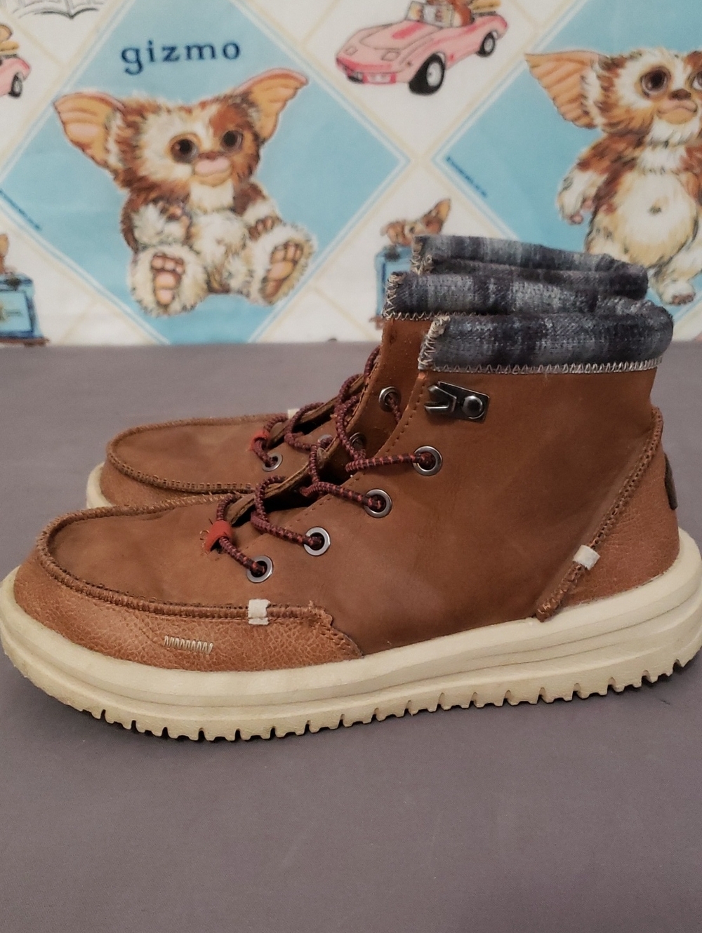 Kids Hey-dude Brown Bradley Boots J4 - Picture 3 of 7